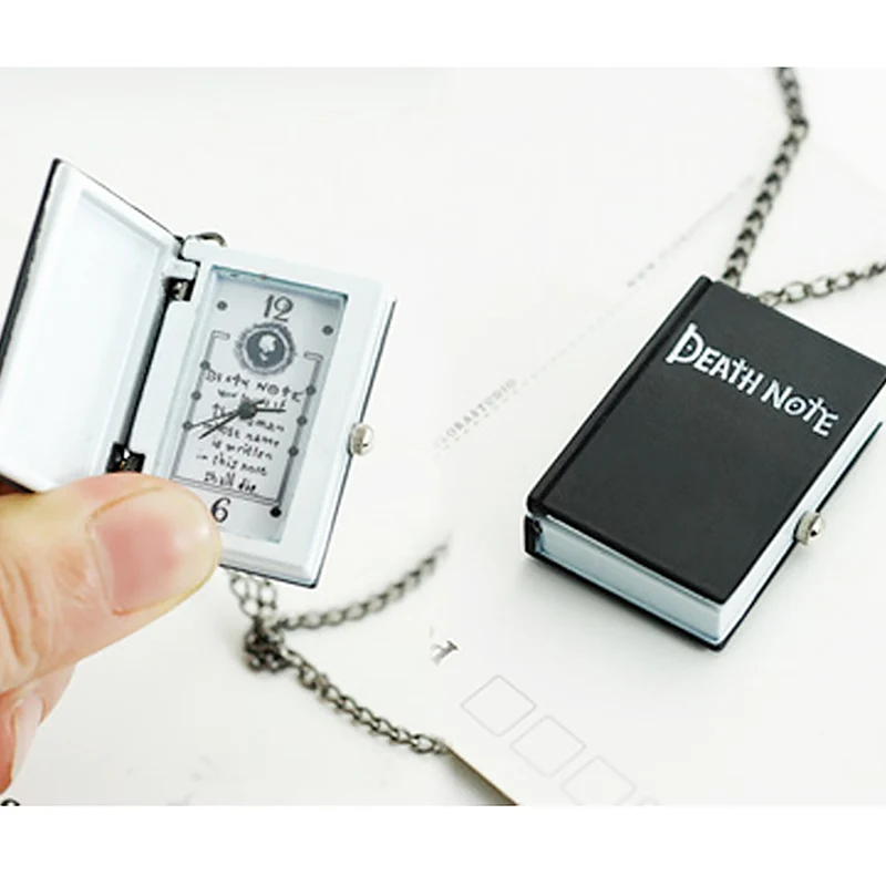 Death Note Replica - Anime DEATH NOTE Quarz-Taschenuhr Cartoon-Anhänger-Halskette Vintage-Taschenuhr