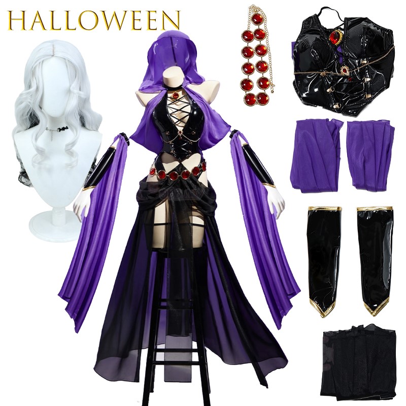 Anime Cosplay Outfits Female - AWitch Bankett Lila Tänzerin Kleid PU