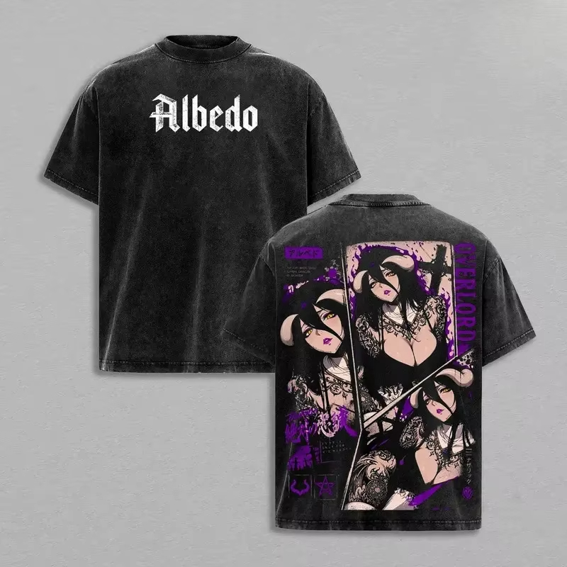 Anime Cosplay Albedo - 2026 Overlord Albedo Doppelseitiges Vintage Washed