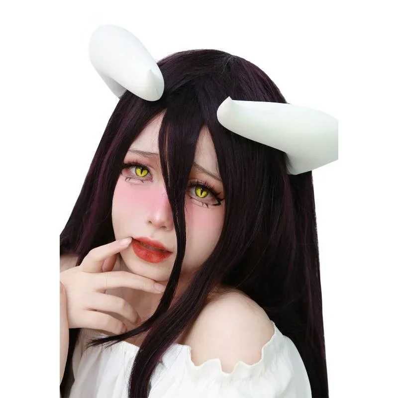 Anime Cosplay Albedo - 2026 Weiße Hörner mit Clips für