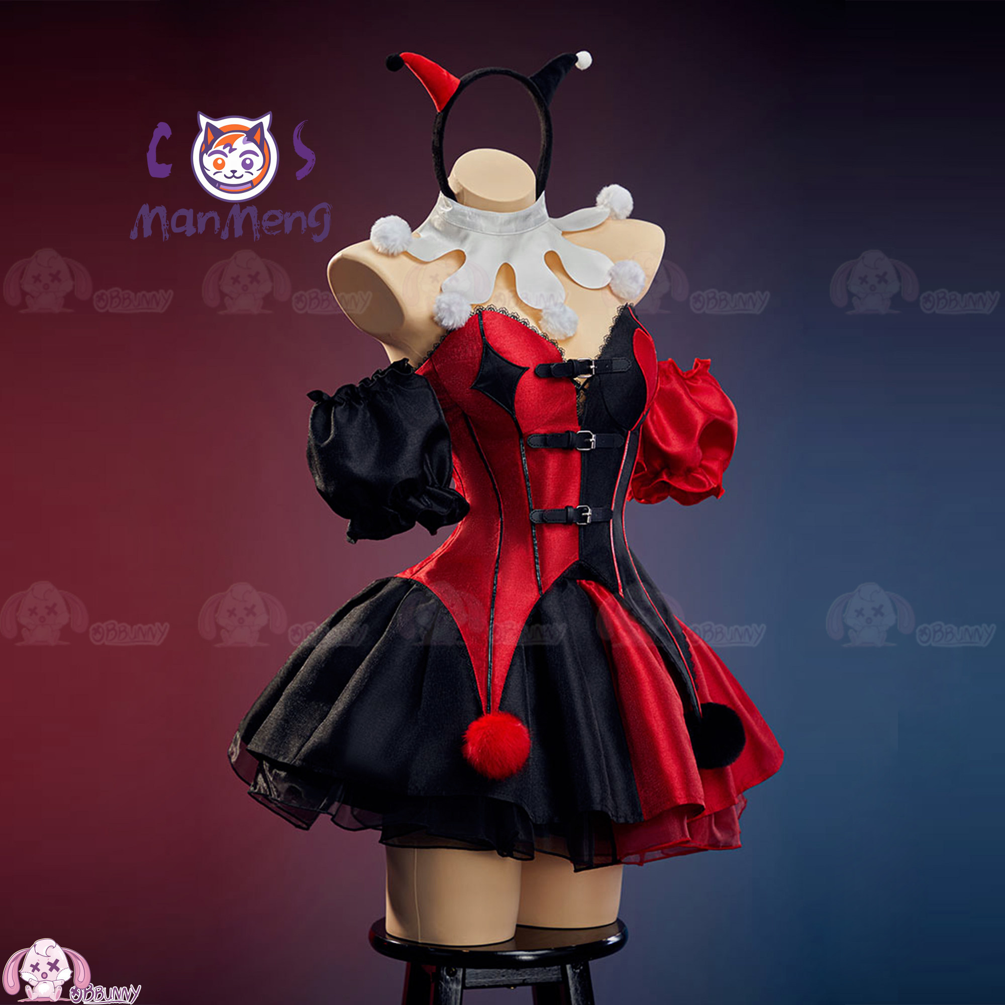 Neuer Clown Gothic Lolita Tail – Cosplay Anime Black Bewertung und Preis