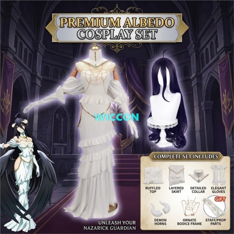 AUF LAGER Albedo Kostüm Perück – Anime Cosplay Albedo Bewertung und Preis